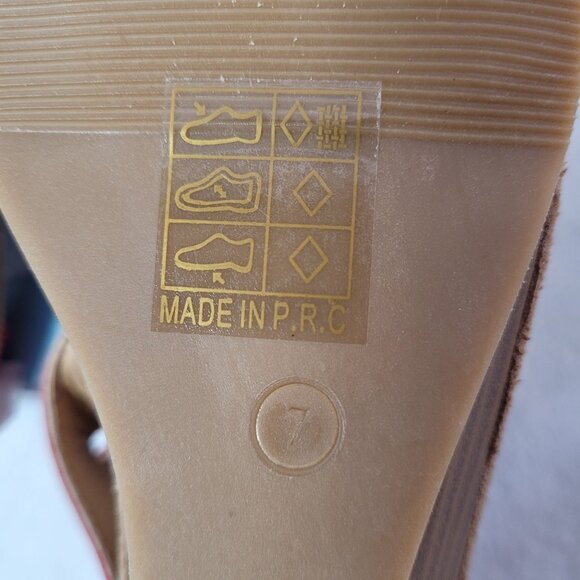 Cloud 90 Women's Red Open-Toe Leather Wedge Sandals With Buckle Straps Size 7 - Picture 10 of 12